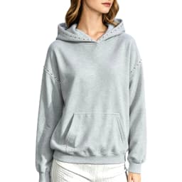 Women Winter Fashion Pullover Hooded Sweater With Metal And Pocket Hooded Pullover Shirt Hooded Sweatshirt with Pockets Women
