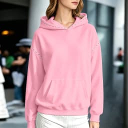 Women Winter Fashion Pullover Hooded Sweater With Metal And Pocket Hooded Pullover Shirt Hooded Sweatshirt with Pockets Women
