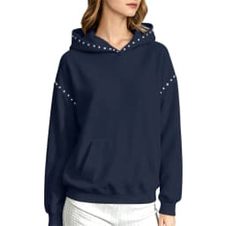 Women Winter Fashion Pullover Hooded Sweater With Metal And Pocket Hooded Pullover Shirt Hooded Sweatshirt with Pockets Women