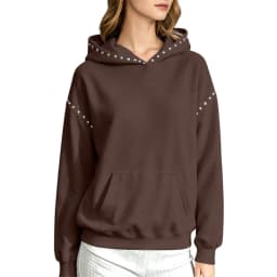 Women Winter Fashion Pullover Hooded Sweater With Metal And Pocket Hooded Pullover Shirt Hooded Sweatshirt with Pockets Women