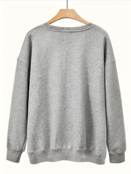 Ladies' Autumn and Winter Loose Casual Comfortable MAMA Letter Pattern Printed Thick Long-Sleeved Round Neck Hoodie Pullover