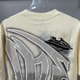 Mixed Emotion Streetwear Summer Angel Baby Rhinestone Loose Pure Cotton Shiirt for Men Women Hip Hop Tops