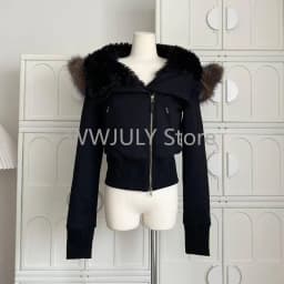 Winter Hoodie Coat Women Academia Y2k Streetwear Long Sleeve Sweatshirts Grunge Pullovers 2000s Lambs Wool Jacket New Chic