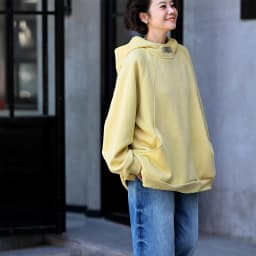 R70710 Artistic Casual Loose Thickened Age-Reducing Yellow Mid-Length Hooded Sweatshirt for Women 25 Autumn