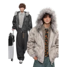 American Retro Jacket Hooded Women Casual Faux Fur Pure Color Vintage Longe Sleeve Sweatshirt Aesthetics Parkas Autumn Clothing