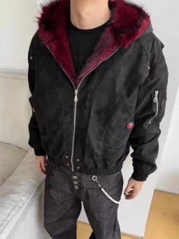 American Retro Jacket Hooded Women Casual Faux Fur Pure Color Vintage Longe Sleeve Sweatshirt Aesthetics Parkas Autumn Clothing
