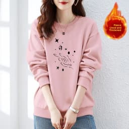 High-End 100% Cotton Pure Ink Hoodie Women's Spring Autumn New Lazy Style Thin Print Loose Top Coat Casual Comfortable Fit