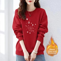High-End 100% Cotton Pure Ink Hoodie Women's Spring Autumn New Lazy Style Thin Print Loose Top Coat Casual Comfortable Fit