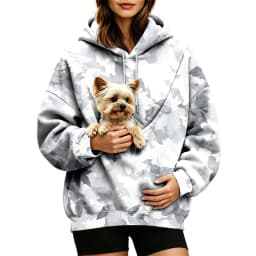 Women Fall And Winter Hoodie With Pet Pouch Oversized Pocket Colorful Print Sweatshirt For Dogs And Cats Womens Hoodies Zipper