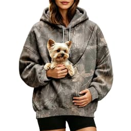 Women Fall And Winter Hoodie With Pet Pouch Oversized Pocket Colorful Print Sweatshirt For Dogs And Cats Womens Hoodies Zipper