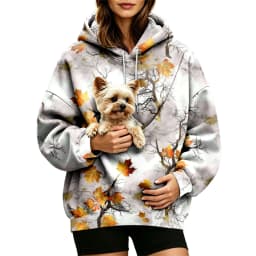 Women Fall And Winter Hoodie With Pet Pouch Oversized Pocket Colorful Print Sweatshirt For Dogs And Cats Womens Hoodies Zipper