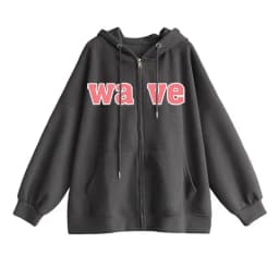 Women's Hoodie Sweatshirt Thickened Fleece Loose Fit Hooded Cardigan Coat Korean Style Commute Long Sleeve Cotton Polyester