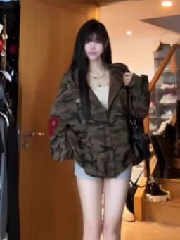 American Retro High Street Camouflage Hoodie Women's Autumn Winter New Oversize Trendy Design Outerwear Polyester Fabric