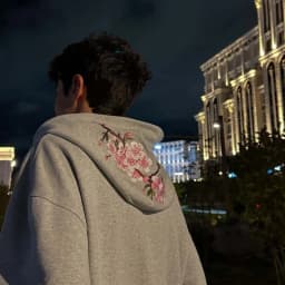Sakura Bloom Embroidered Womens Hoodie Loose Fit Zip Up Pullover Coat with Vintage Literary Aesthetic