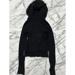 Japanese Vintage Fur Patchwork Hoodie Sweatshirts 2025 All-match Black Cardigan Coat Women Autumn Slim Fit Long Sleeve Tops