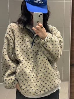 Chic Polka Dot Fleece Hoodie Women's Loose Long Sleeve Sweatshirt Outerwear Autumn Winter Comfortable Lazy Style Top