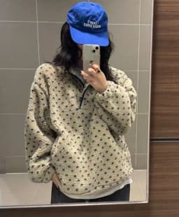 Chic Polka Dot Fleece Hoodie Women's Loose Long Sleeve Sweatshirt Outerwear Autumn Winter Comfortable Lazy Style Top