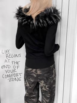 American Retro Fur Patchwork Grunge Hoodies Women Vintage Gothic Print Hooded Zip-up Sweatshirts Harajuku Aesthetic Y2k Jacket