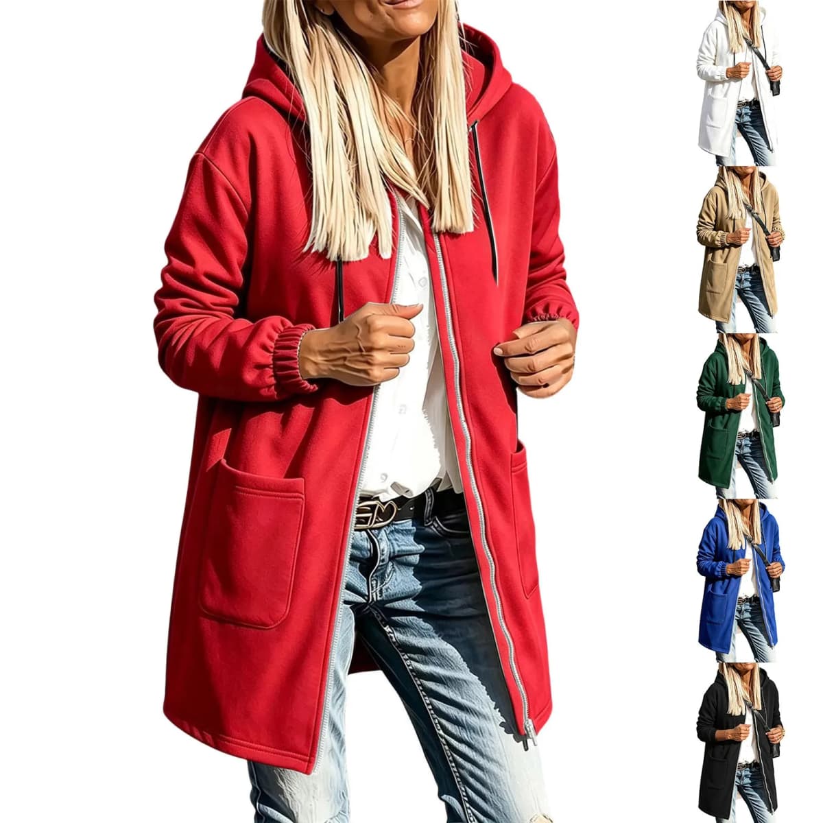 Long Zip Up Hoodie Women Fall Casual Oversized Hooded Sweatshirts Be Still Hoodies for Women