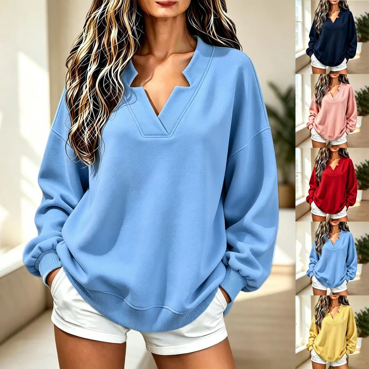 Womens Casual Long Sleeve Tee Shirts Crew Neck Sweatshirts Pullover Tops For Women Lady Zip up Hoodie