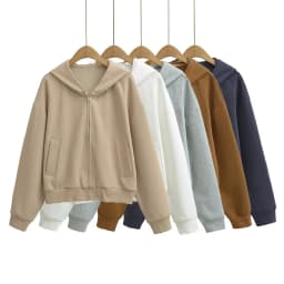 5 Colors Autumn Women Zip Up Hooded Sweatshirt Drawstring Hat Long Sleeve Hoodies Sweats Loose Jumper Gray Navy White