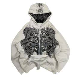Vintage MMA Elite Men's New Zipper HoodieY2K Best Selling Harajuku Hip Hop Skull Letter Graphics Extra Large Couple Street Wear