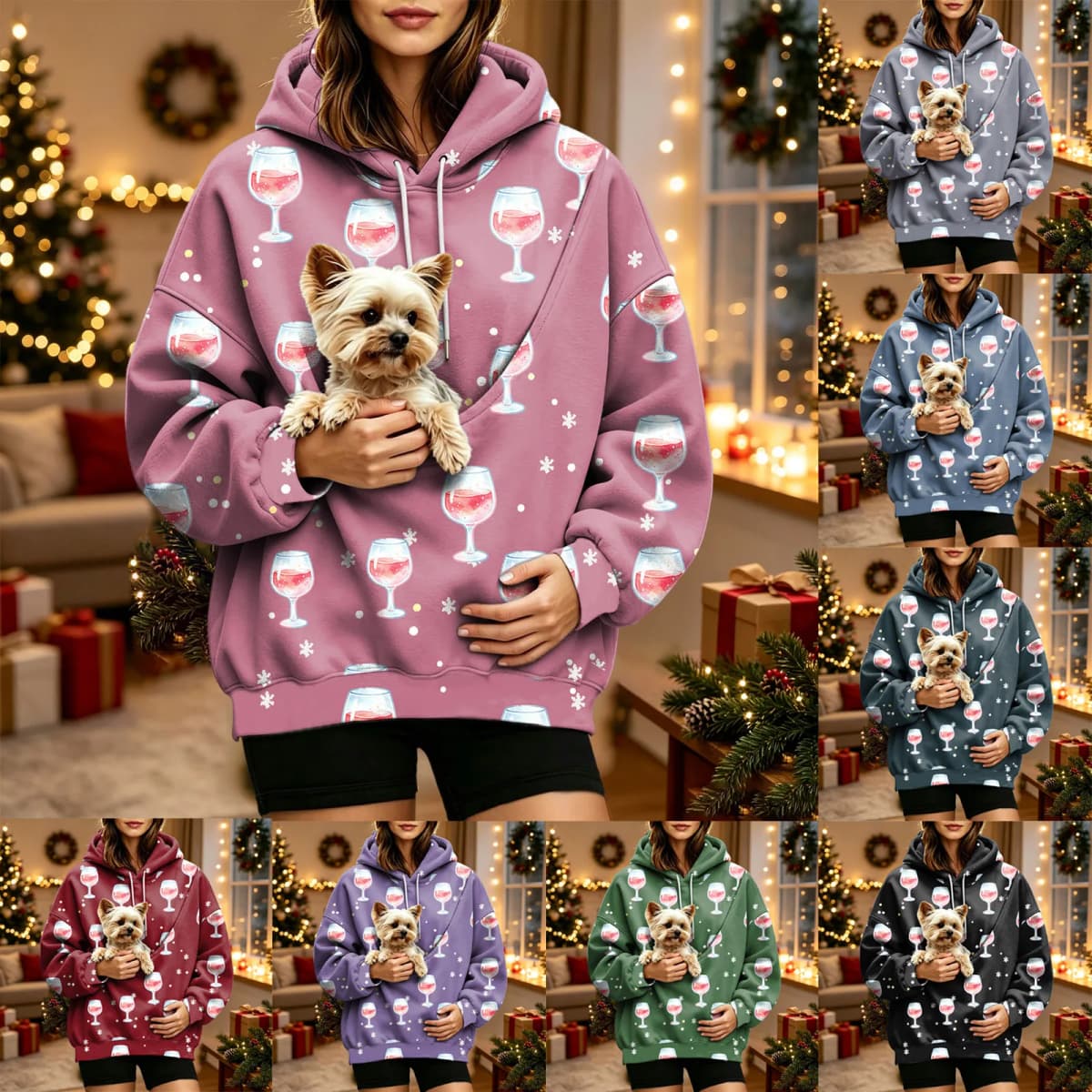 Womens Pet Pouch Hoodie Cozy Flannel Cat And Dog Oversized Hoodies Comfy Hoodies Women