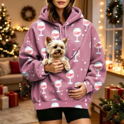 Womens Pet Pouch Hoodie Cozy Flannel Cat And Dog Oversized Hoodies Comfy Hoodies Women