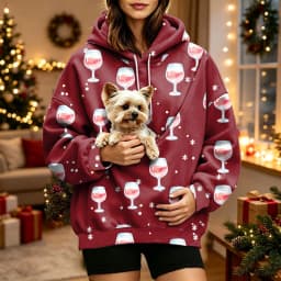 Womens Pet Pouch Hoodie Cozy Flannel Cat And Dog Oversized Hoodies Comfy Hoodies Women