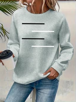Women's Autumn and Winter Loose Casual Comfortable Letter Pattern Printed Velvet Long-Sleeved Round Neck Hoodie Pullover