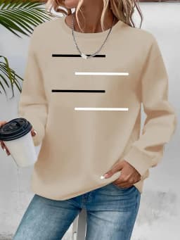 Women's Autumn and Winter Loose Casual Comfortable Letter Pattern Printed Velvet Long-Sleeved Round Neck Hoodie Pullover