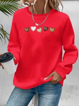 Women's Autumn and Winter Loose Casual Comfortable Letter Pattern Printed Velvet Long-Sleeved Round Neck Hoodie Pullover