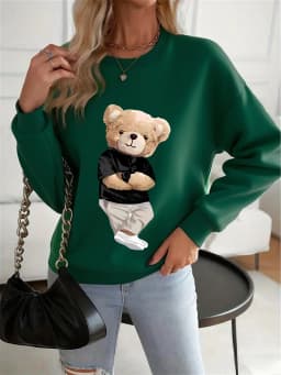 Women's Autumn and Winter Loose Casual Comfortable Letter Pattern Printed Velvet Long-Sleeved Round Neck Hoodie Pullover