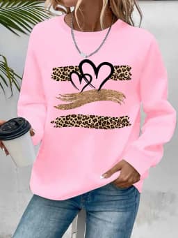 Women's Autumn and Winter Loose Casual Comfortable Letter Pattern Printed Velvet Long-Sleeved Round Neck Hoodie Pullover