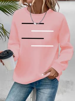 Women's Autumn and Winter Loose Casual Comfortable Letter Pattern Printed Velvet Long-Sleeved Round Neck Hoodie Pullover