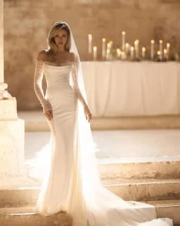 Sexy Long Sleeves Beaded Sweetheart Mermaid Wedding Dresses Sweep Train Custom Made Rode De Morrie