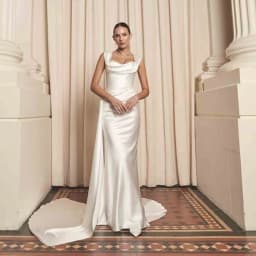 Customized Elegant Satin Mermaid Wedding Dresses Sweetheart Wide Strap Bridal Gown Pleated Side Train vestidos de novia