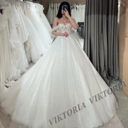 VIKTORIA Modern Off Shoulder Wedding Dresses For Woman Bride Sweetheart Lace Up Vestido De Casamento Personalized Customized