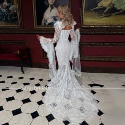 Glamorous Customized Mermaid Wedding Dress Full Lace Bridal Gown Removable Long Sleeve For Women Formal Wedding Occasion