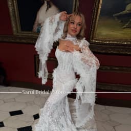 Glamorous Customized Mermaid Wedding Dress Full Lace Bridal Gown Removable Long Sleeve For Women Formal Wedding Occasion