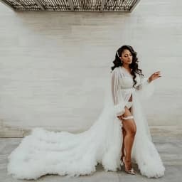 Elegant Wedding Robe Maxi Bathrobe Lingerie Women Gowns Customized Pajamas Photo Shoot Birthday Bride Wed Fluffy Party Sleepwear