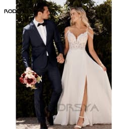 RODDRSYA Boho Wedding Dress for Women 2026 Sweetheart Beach Lace Bridal Dresses Backless Vestidos De Novia Chiffon Customized