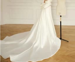 Satin Bridal Detachable Long Train Wedding Big Bow Removable Skirt for Dresses Formal Party Prom Bridal Overskirts