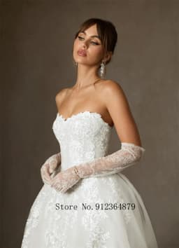 Luxurious Sweetheart 3d Flower Lace Bridal Grown A Line Wedding Dresses Custom Made 2026 Vestido De Noival No Sleeves