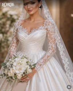 LORIE 3D Flowers Mermaid Wedding Dresses A-Line Lace Appliques Long Sleeve Backless Bridal Gown Princess Bride Dress Customized