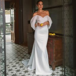 Elegant Sweetheart Mermaid Wedding Dress for Bride Off the Shoulder Open Back Bridal Gown Train Vestidos De Novia Customized