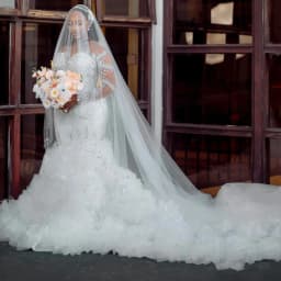 Ruffled African Wedding Dresses Black Girls Mermaid Long Sleeves Beaded Aso Ebi Women Bridal Gowns Vestido De Novia Customized