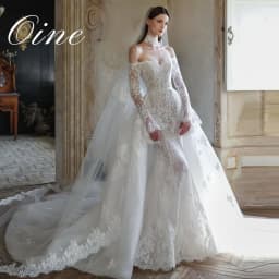 Oine 2026 Enchanting Lace Mermaid Wedding Dresses Off-the-Shoulder Full Sleeves Removable Train 2 In 1 Bride Gowns Customized