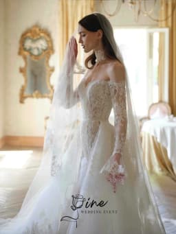 Oine 2026 Enchanting Lace Mermaid Wedding Dresses Off-the-Shoulder Full Sleeves Removable Train 2 In 1 Bride Gowns Customized