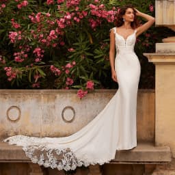 ADLN Vestido De Noiva Wedding Dress Mermaid Customized Cap Sleeve V Neck Applique Illusion Back Buttons Court Train Bridal Gowns